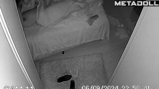 Naked Russian brunette student girl gives her husband a sloppy blowjob spy cam