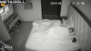 Naughty naked Danish brunette step-mom forces her husband to cum hidden cam