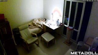 Korean single woman masturbates in her bed