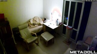 Korean single woman masturbates in her bed