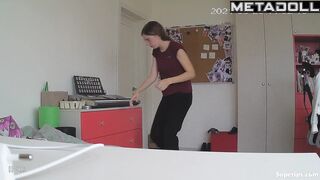 Skinny German girl in underwear