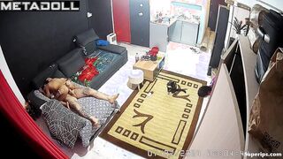 Young Italian couple fucks on their couch