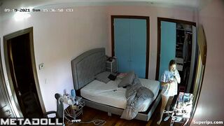 American girl naked in her room