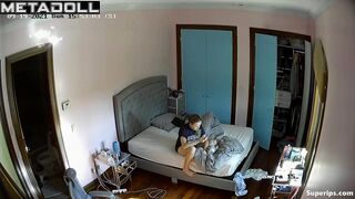 American girl naked in her room