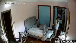 American girl naked in her room