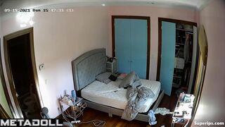 American girl naked in her room