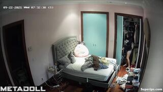 American busty girl changes her clothes