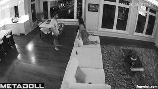 British man gropes his brunette wife