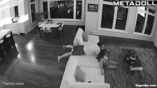 British man gropes his brunette wife