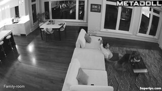 British man gropes his brunette wife