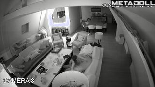 Skinny Canadian brunette student girl gets fucked while watching porn real spy cam