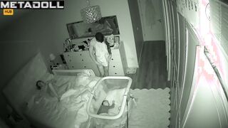 Tattooed Danish brunette mom gets fucked on the floor hidden cam