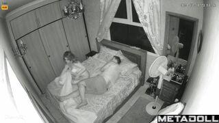 Amazing newly married couple having sex until they fall asleep live