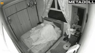Amazing newly married couple having sex until they fall asleep live