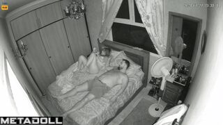 Amazing newly married couple having sex until they fall asleep live