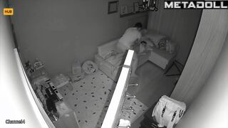 Greek new couple fuck on the couch hidden IP camera
