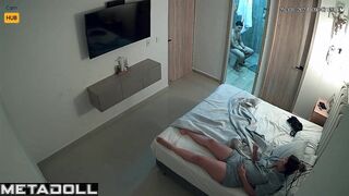 Tanned Turkish brunette MILF gets creampied hidden IP camera
