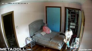 Busty college girl naked in her room