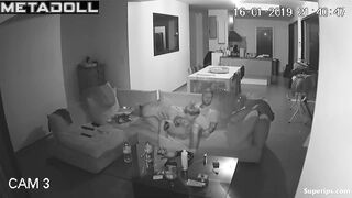 American college couple fucks on their couch