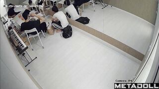 Korean young couple groping each other