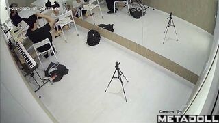 Korean young couple groping each other