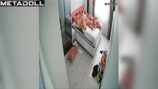 Married couple fuck in their bed wildly hidden IP cam