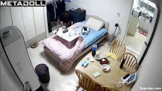 Korean nudist family daily routine