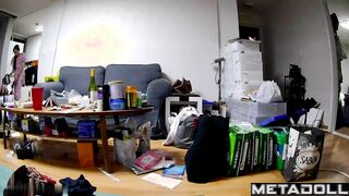 Korean nudist family daily routine