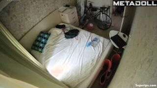 Russian college couple fucks in their bed