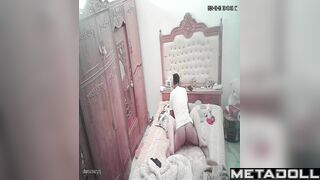 Married couple having sex wildly in their bed