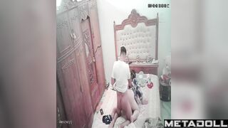 Married couple having sex wildly in their bed