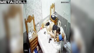 Amazing Estonian married coiple having sex in their bedroom spy cam record