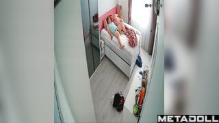 Beautiful Ukrainian dirty couple fuck on their bed hard real spy cam