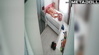 Beautiful Ukrainian dirty couple fuck on their bed hard real spy cam