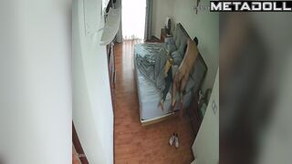 Horny Welsh brunette step-mom fucks her virgin son hidden IP cam