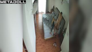 Horny Welsh brunette step-mom fucks her virgin son hidden IP cam