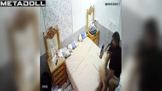 Romanian married coiple fuck brutally in their bed hidden IP cam