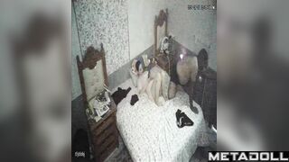 Real mature couple having sex in their bed wildly hidden IP camera