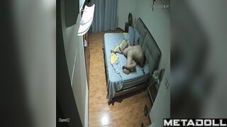 Beautiful dirty couple having sex in their messy room spy cam record