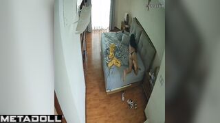 Amazing Swedish mature couple having sex in their bed hidden IP cam