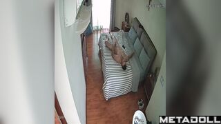 Innocent New Zealander brunette student girl rides her boyfriend hidden IP cam