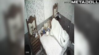Tanned Finnish brunette student girl sex in the bedroom real spy cam