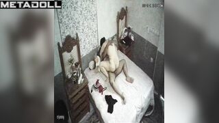 Tanned Finnish brunette student girl sex in the bedroom real spy cam