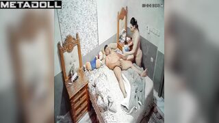 Perverse Dutch brunette wife forces her husband to cum live