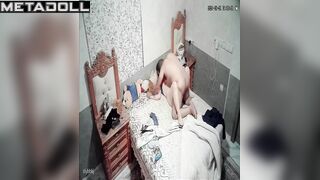Naked British brunette step-mom fucks her fat husband voyeur cam