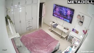 Petite Italian girl naked in her room