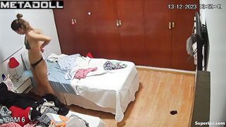 Italian college girl naked in her room