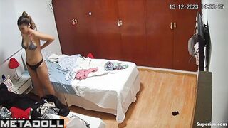 Italian college girl naked in her room