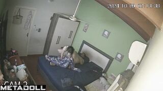 Mom and Dad having sex on their bed hard hidden IP camera
