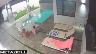 Horny Dutch brunette pornstar with sweaty tits in sexy panties